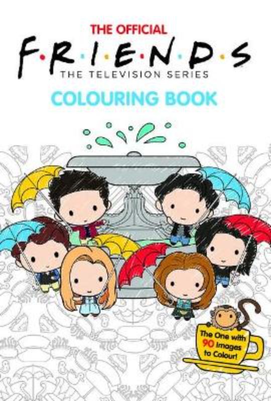 Colouring book featuring 80 iconic images and quotes from Friends, perfect for creative fans of the classic TV show.