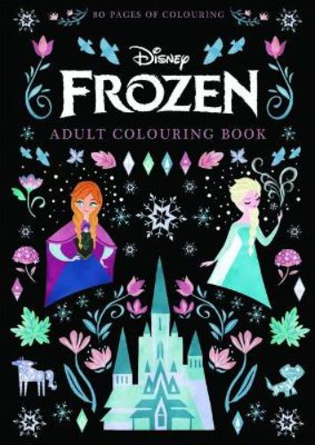 Disney Frozen adult colouring book featuring 64 intricate designs inspired by Elsa and Anna's adventures.