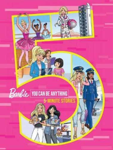 Hardback collection of inspirational 5-minute stories featuring Barbie in diverse dream careers for young readers.