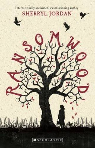Cover of 'Ransomwood', a medieval tale of adventure and healing in a quaint English village, featuring a simpleton named Harry.