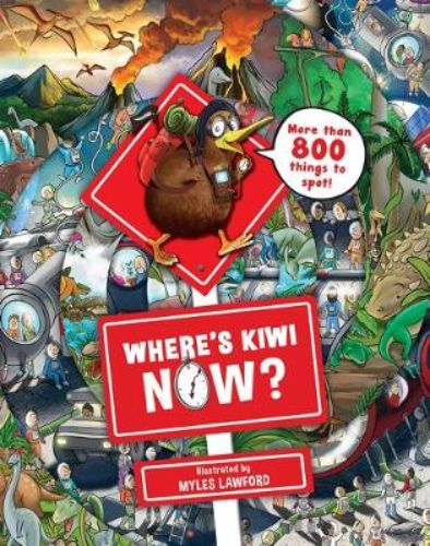 A captivating hardback children's book featuring Kiwi's time-travel adventures in a flying egg, with vibrant illustrations.