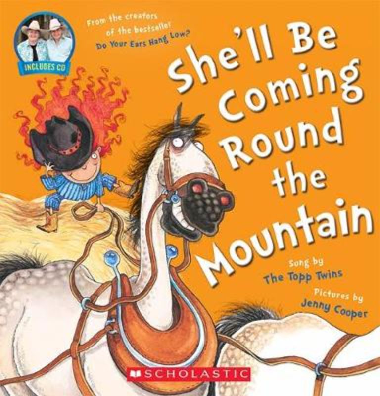 Colorful board book with CD featuring 'She'll Be Coming Round the Mountain' for toddlers and preschoolers.