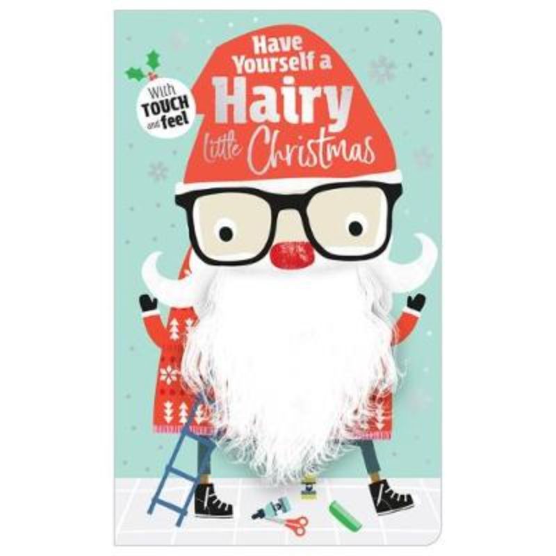 Hardback picture book featuring Santa and his Elf exploring whimsical hairstyles for a festive Christmas adventure.