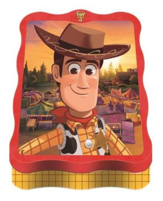 Colorful Toy Story 4 Happy Tin featuring Woody, Buzz, and Jessie, filled with 32 pages of imaginative adventures for kids.