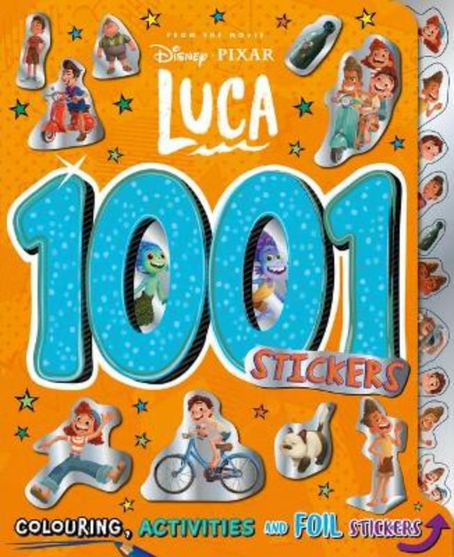 Colorful sticker book featuring characters from Disney Pixar's Luca for creative activities and imaginative play.