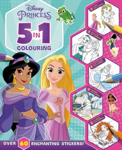 Disney Princess: 5 In 1 Colouring