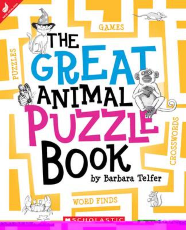 Activity book featuring 100 animal-themed puzzles for children's entertainment at home, school, and on holiday.
