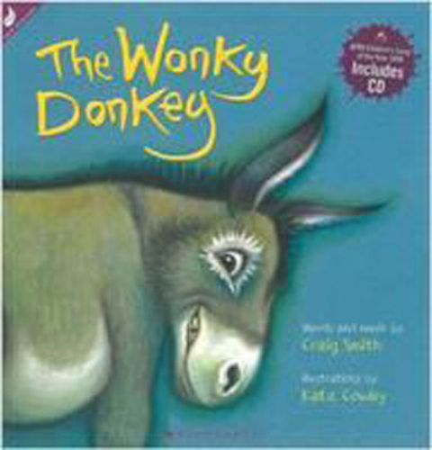 A colorful paperback book and CD-Audio set featuring the whimsical Wonky Donkey tale for interactive children's learning.