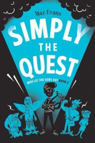 Paperback novel 'Simply the Quest' featuring Elliot and Greek immortals in a magical adventure of bravery and friendship.