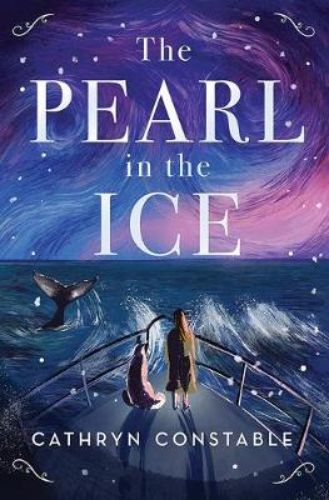 Cover of 'The Pearl in the Ice' featuring a young girl gazing at an oceanic horizon, embodying adventure and mystery.
