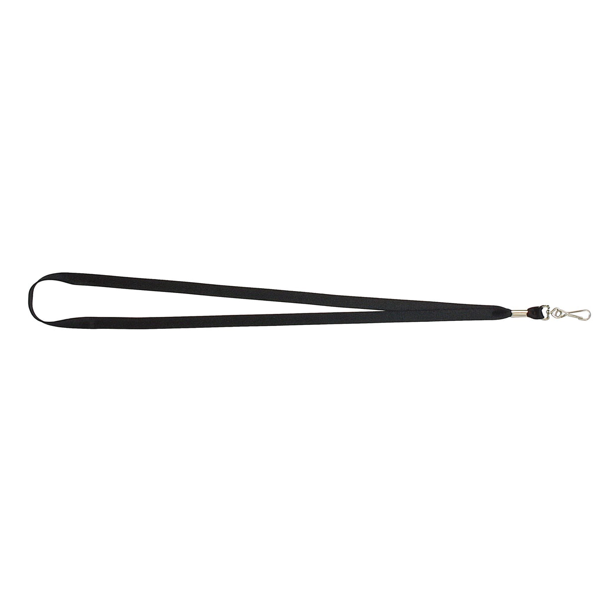 Black Rexel ID flat style lanyards with swivel clip, 52cm length, 10-pack for stylish ID card display at events.