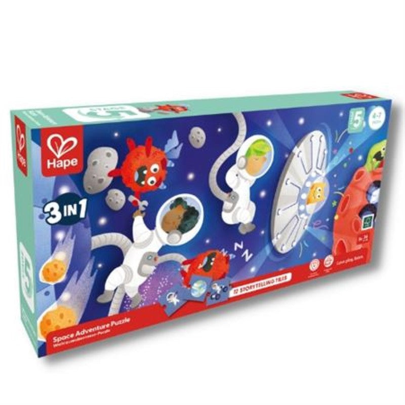 Puzzle & Storytelling Kit - Hape 3 in 1 Space
