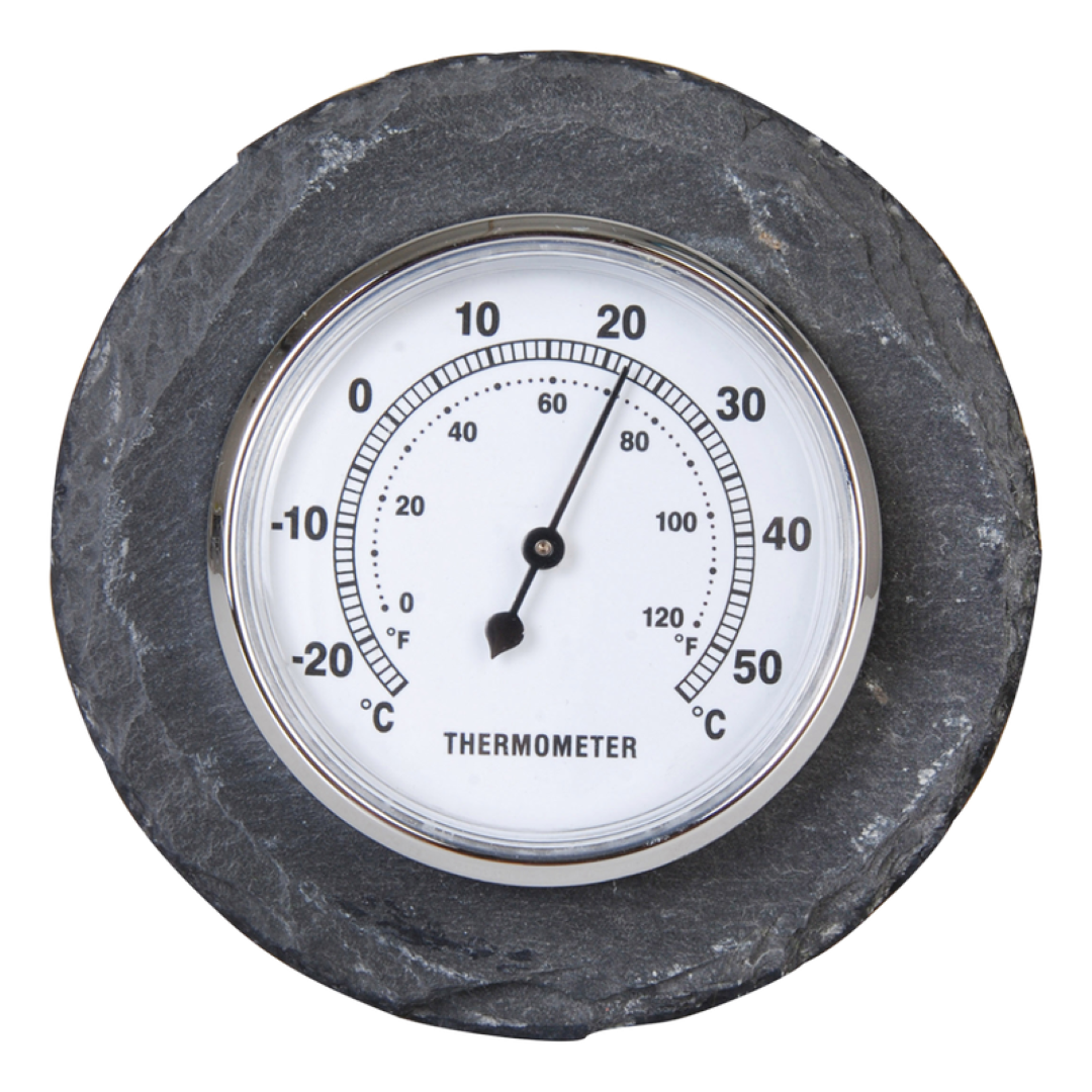 Thermometer - Slate Round (12cm)