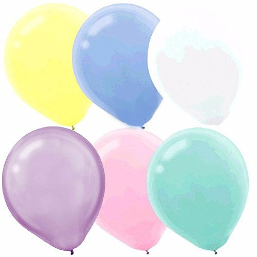 28cm Pastel Assorted Latex Balloons - Pack of 15