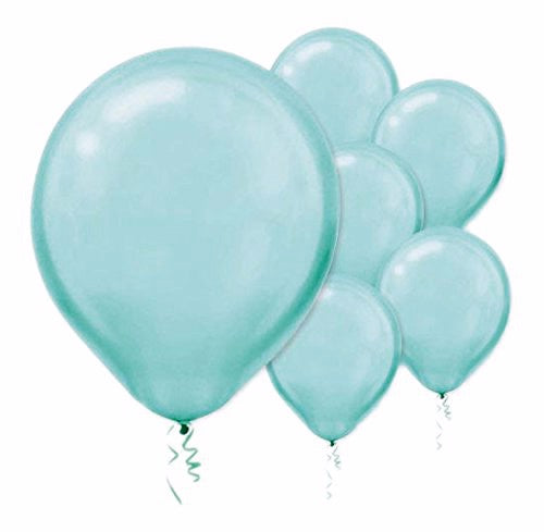 28cm Pearl Robins Egg Blue Latex Balloons, pack of 72, perfect for elegant celebrations and events with a soft sheen.