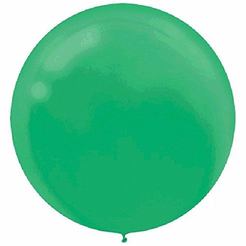 Pack of 4 vibrant 60cm green round balloons for festive celebrations, suited for various events and easy to inflate.