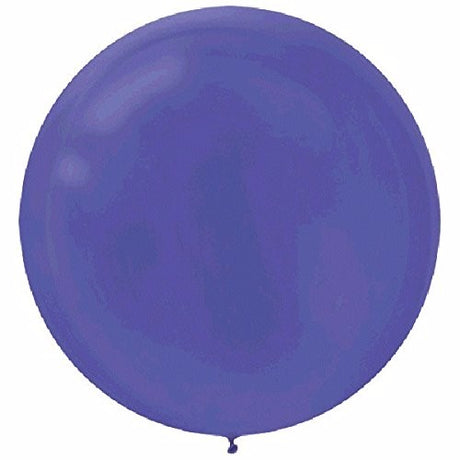 Pack of 4 vibrant 60cm purple round balloons, perfect for celebrations and versatile decoration options.