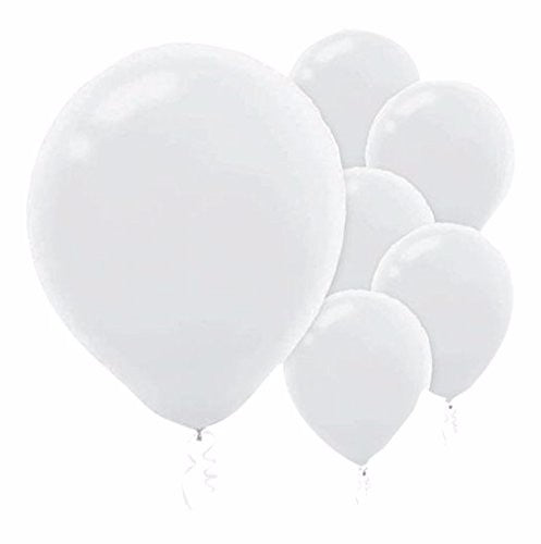 12cm White Latex Balloons 50PK - Pack of 50