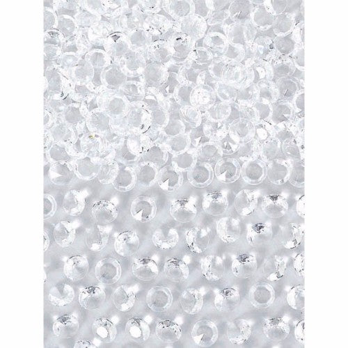 Clear confetti gems with pointed bases, ideal for adding sparkle to celebrations and events; 1oz pack, lightweight and versatile.