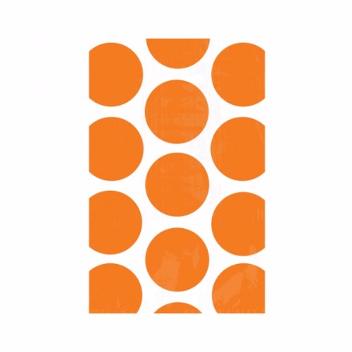 Vibrant orange favor bags with white polka dots, perfect for treats at parties and eco-friendly. Pack of 10.