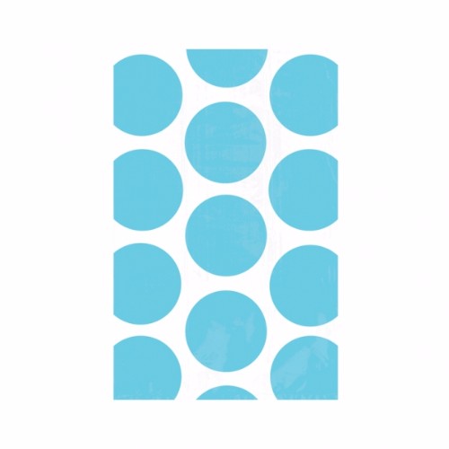 Caribbean blue party bags with white polka dots, 18cm x 11cm, perfect for celebrations, pack of 10.