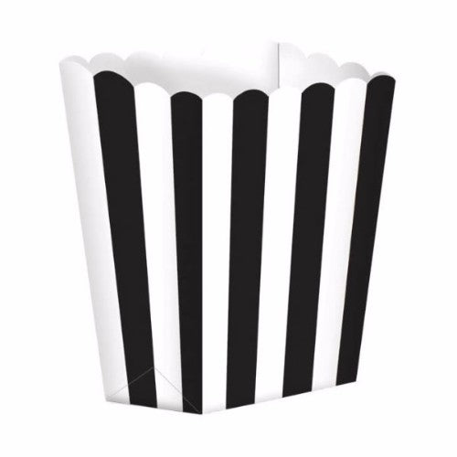 Favor Party Boxes Black & White Stripes - Pack of 5