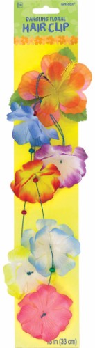 Floral Hair Clip Flowers & Beads 33cm