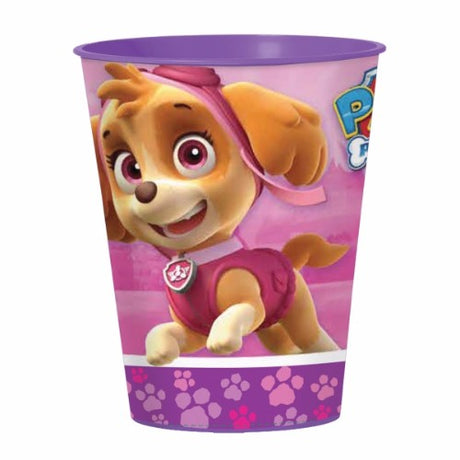 Colorful Paw Patrol Girls Souvenir Favor Cup, 473 ml, perfect for kids' parties and snacks with beloved characters.
