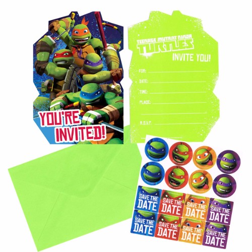 Teenage Mutant Ninja Turtle Invitations - Pack of 8