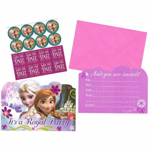 Frozen Party Invitations & Envelopes - Pack of 8