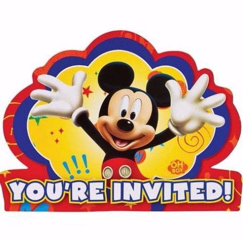Mickey Mouse Invitations You're Invited - Pack of 8