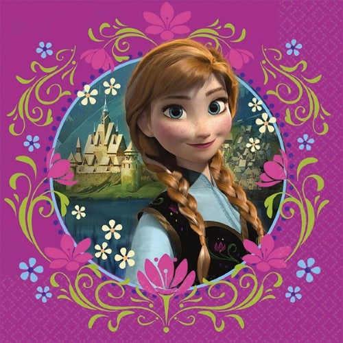 Pack of 16 Frozen Luncheon Napkins featuring beloved characters, ideal for themed parties and everyday use.