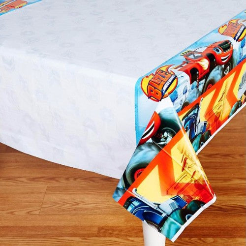 Vibrant Blaze & The Monster Machines tablecover, 137cm x 243cm, perfect for kids' birthday parties and celebrations.