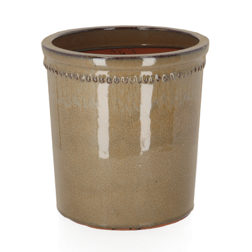 Flower Pot - Glazed Taupe 25cm (Set of 2)