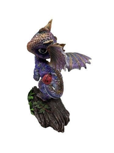 Ornament - Purple Dragon with Lady Bug (15cm)