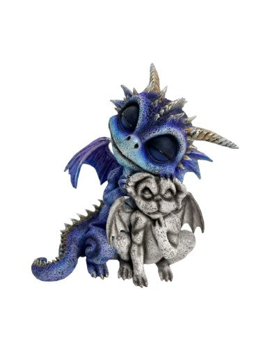 Ornament - Cute Dragon Cuddling with Gargoyle (16cm)