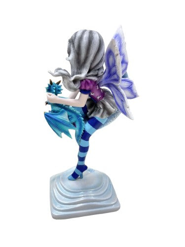 Ornament - Fairy with Dragon Sitting on Moon (16.5cm)