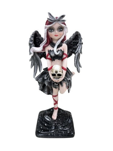 Ornament - Goth Angel Holding Skull (19cm)
