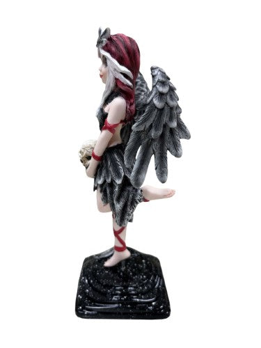 Ornament - Goth Angel Holding Skull (19cm)