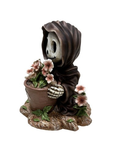 Ornament - Adorable Spring Grim Reaper with Flower Pot (10cm)
