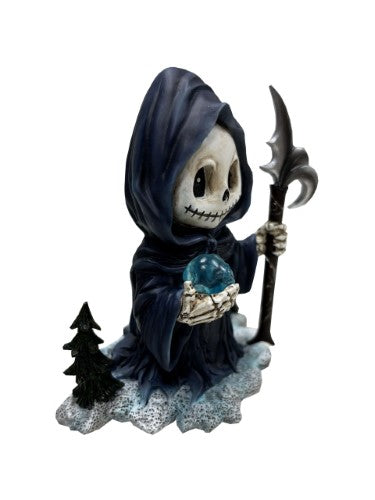 Ornament - Winter Grim Reaper with Skull (10.5cm)