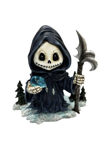 Ornament - Winter Grim Reaper with Skull (10.5cm)