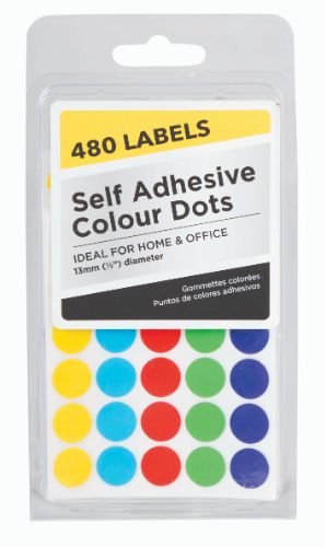 Adhesive Colour Dots (12 Packs)