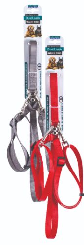 Pet 2 Dog Coupler + Lead Small (Assorted)