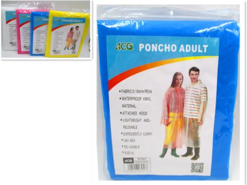 Poncho Adult - Thick (6 Assorted Units)