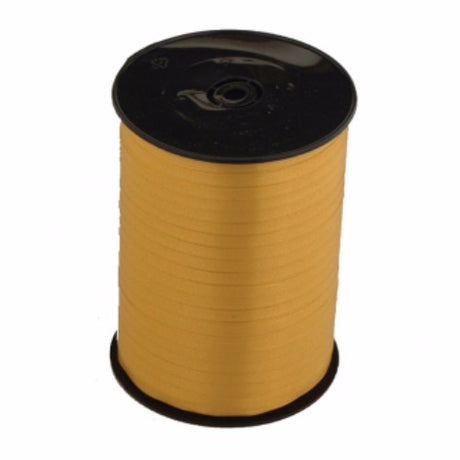 Premium 500m gold curling ribbon for gift wrapping, decorations, and crafts, perfect for any celebration.