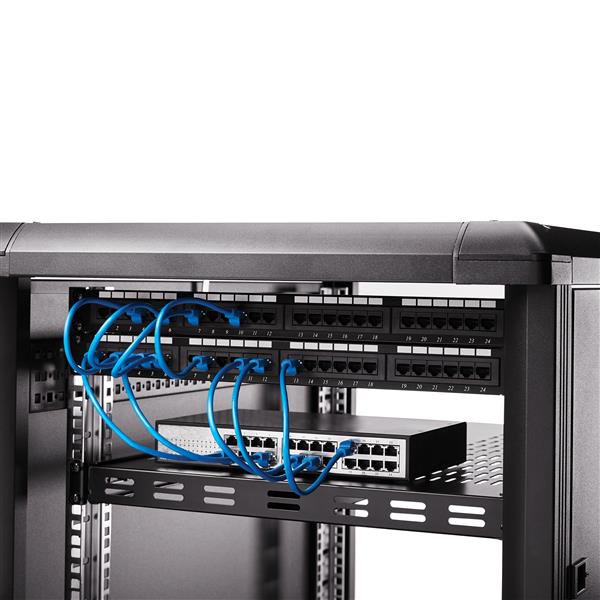 1U Adjustable Depth Vented Server Rack Shelf - Heavy-Duty Steel, Airflow Design, TAA Compliant