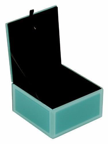 Aqua Blue Glass Trinket Box