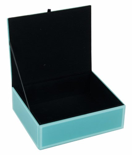 Aqua Blue Glass Jewellery Box