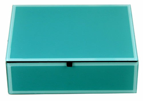 Aqua Blue Glass Jewellery Box